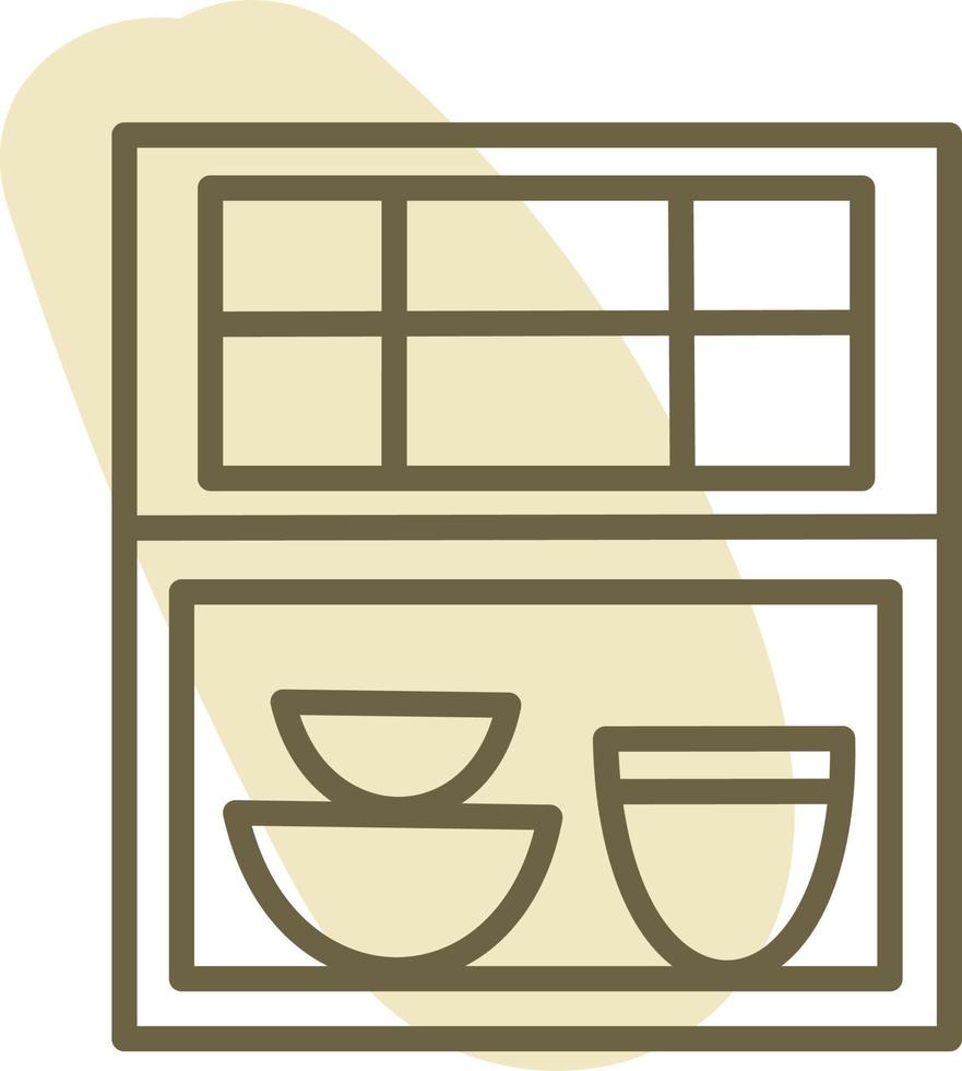 janela da cozinha, ilustração, vetor, sobre um fundo branco. vetor