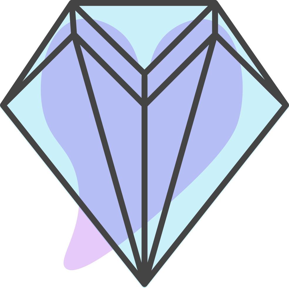 diamante de cristal, ilustração, sobre um fundo branco. vetor