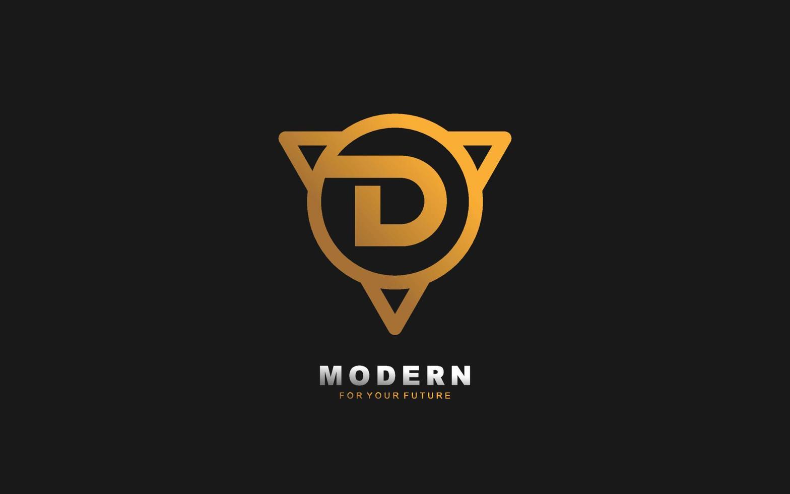 Resumo do logotipo da letra d para empresa de identidade. ilustração vetorial de modelo de alfabeto para sua marca. vetor