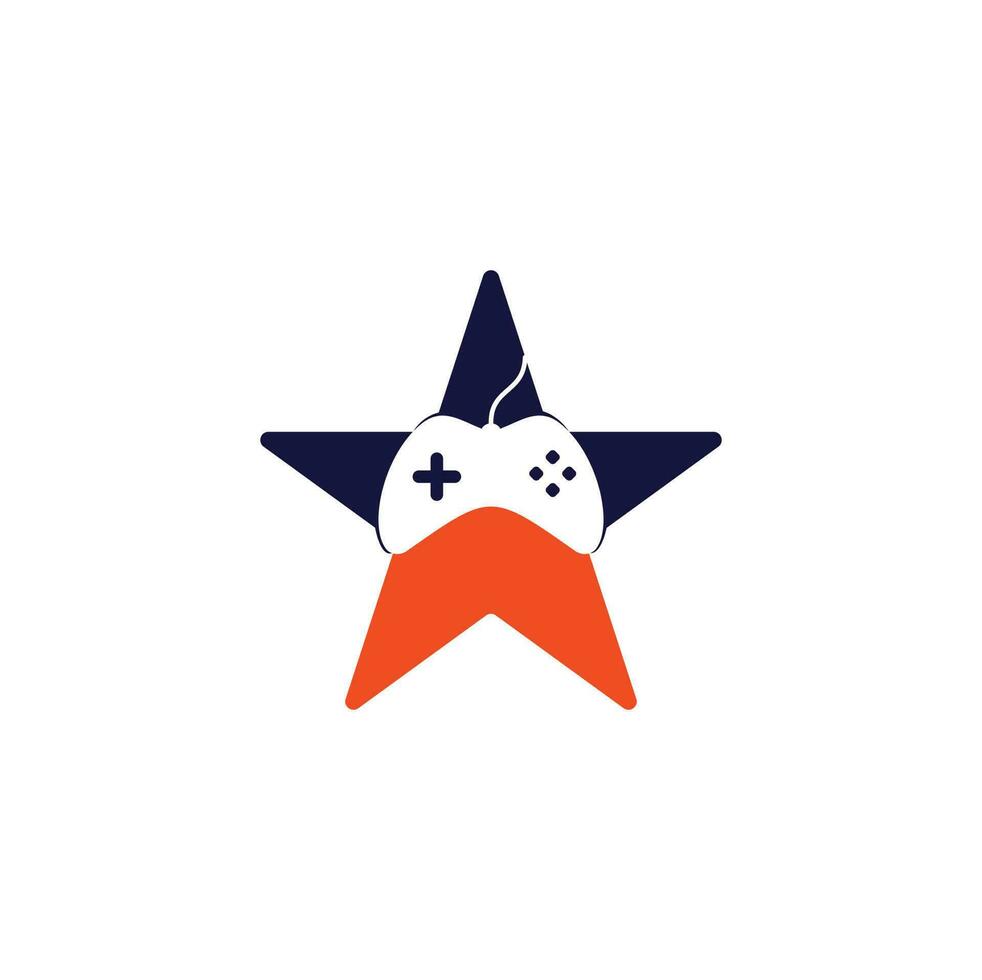 modelo de design de logotipo de conceito de forma de estrela do jogo. stick logotipo do ícone do jogo. vetor