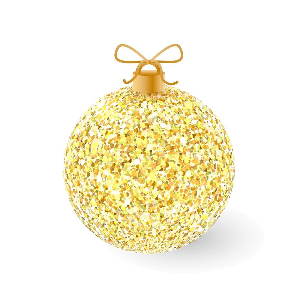 fundo de natal com glitter de bola de natal para ano novo e design de natal. símbolo de bola brilhante. ilustração vetorial vetor