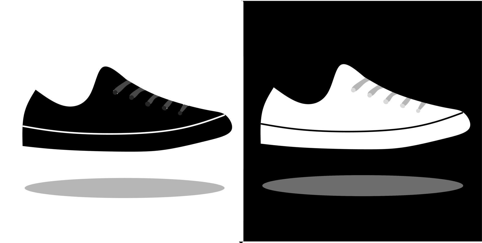 ilustração vetorial de sapatos, isolados no design de fundo preto e branco vetor