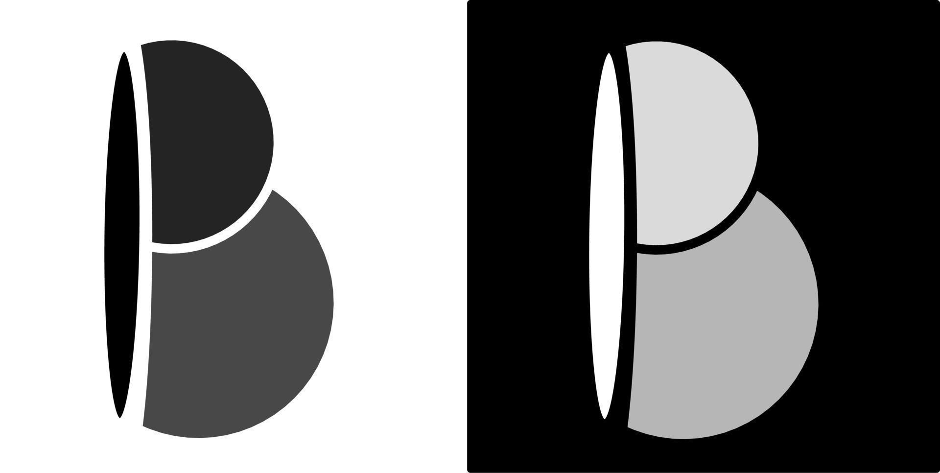 ilustração vetorial da letra b, isolada no design de fundo preto e branco vetor
