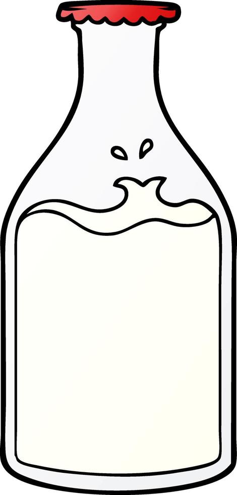 garrafa de leite fofa de desenho animado vetor