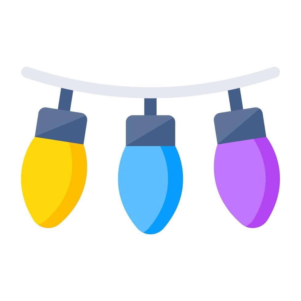 ícone de design plano conceitual de luz de natal vetor