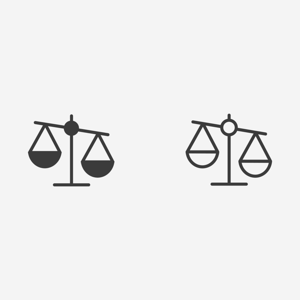 equilíbrio, balança, justiça, peso ícone vetor símbolo sinal