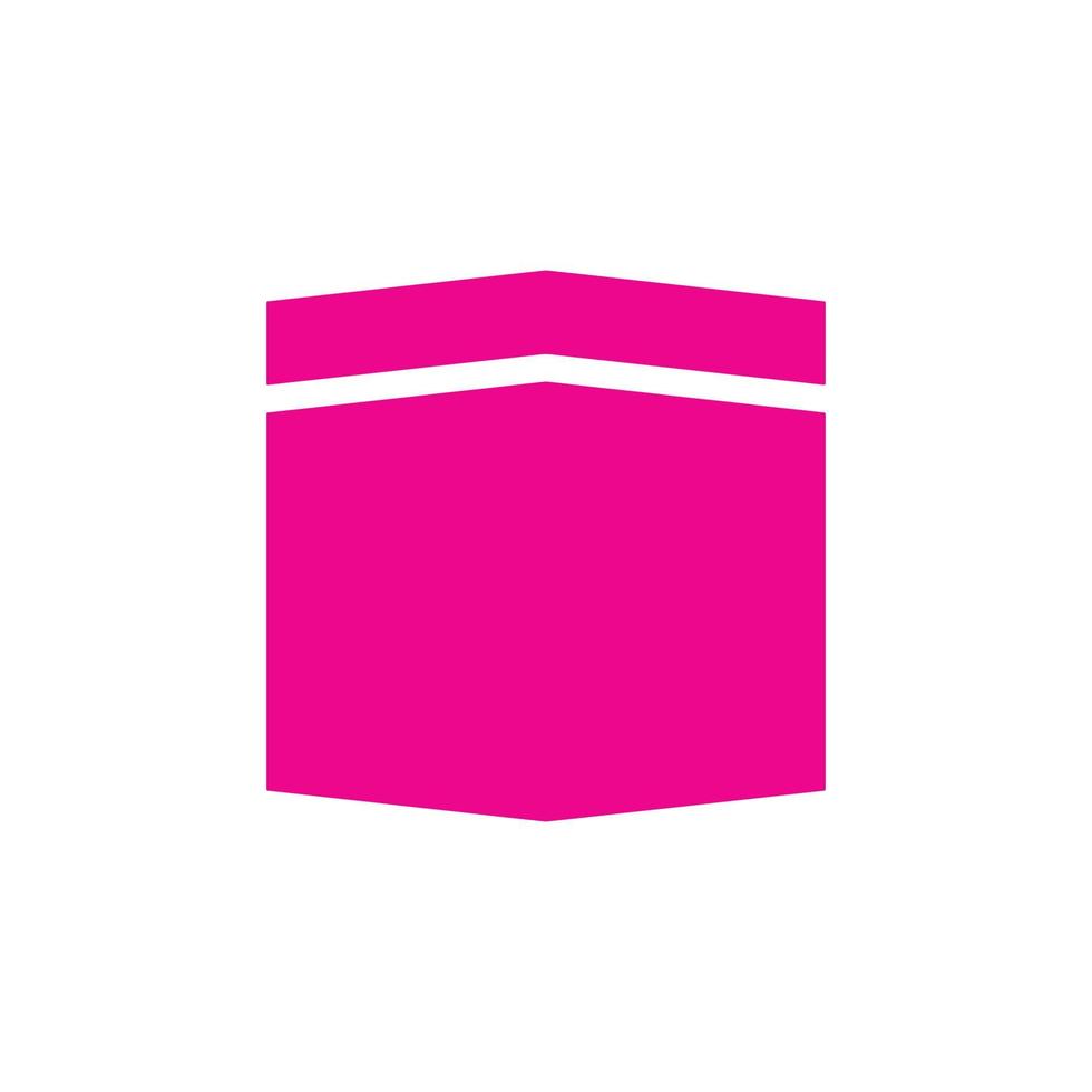 eps10 rosa vector kaaba no ícone de meca ou hajj isolado no fundo branco. símbolo de viagem e destino kabah em um estilo moderno simples e moderno para o design do seu site, logotipo e aplicativo móvel
