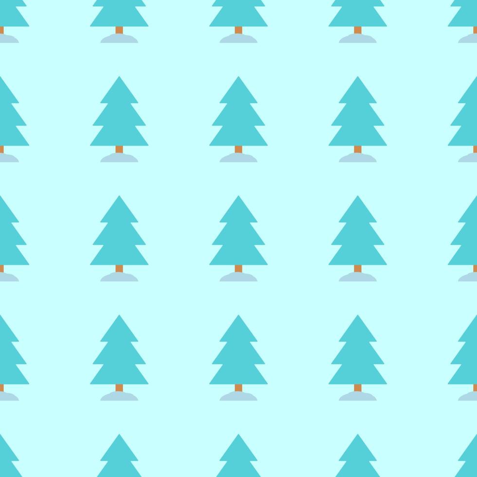padrão de vetor sem costura vibrante de árvore perene turquesa para impressão, embrulho, planos de fundo. natal, inverno, conceito de natureza