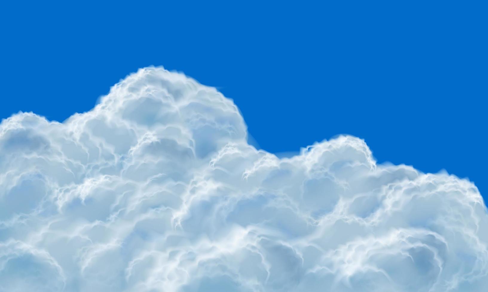 fumaça de neblina de nuvem branca realista no vetor de fundo de espaço em branco do céu azul