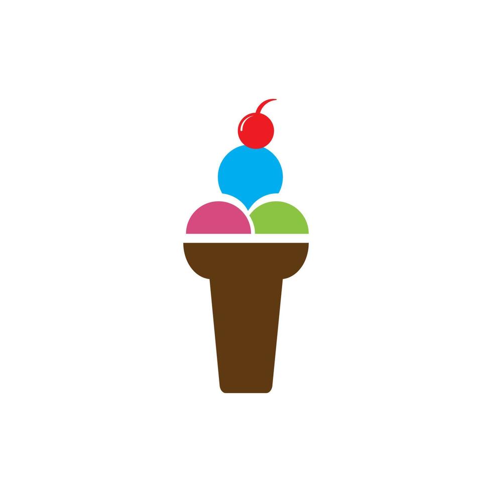 design de ilustração de ícone de vetor de modelo de logotipo de sorvete
