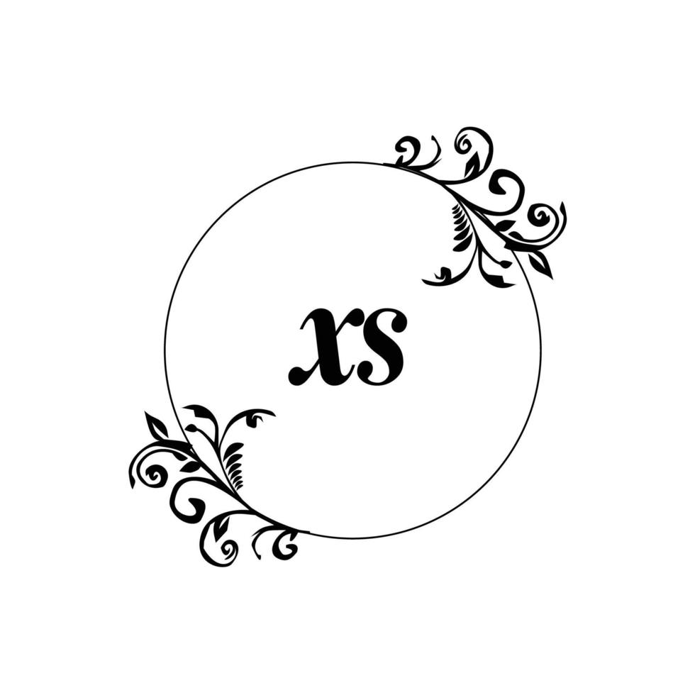 inicial xs logotipo monograma letra elegância feminina vetor