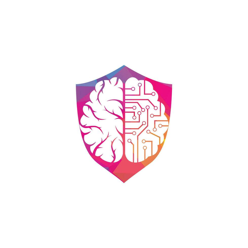 design de logotipo de conexão cerebral. modelo de logotipo de cérebro digital. vetor