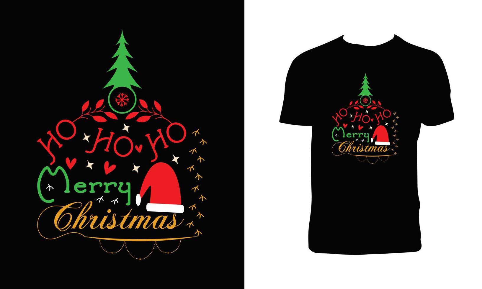 design de t-shirt de tipografia de natal vetor