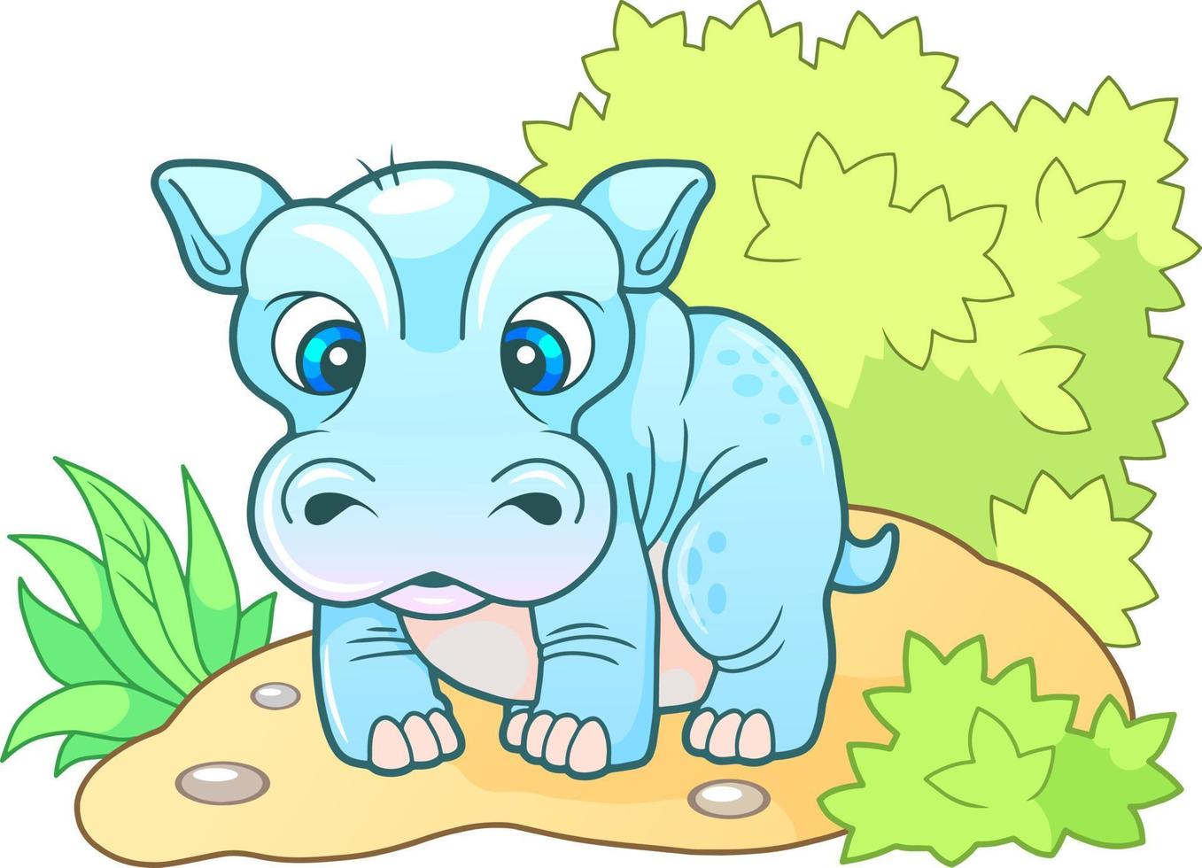 hipopótamo bonito dos desenhos animados vetor