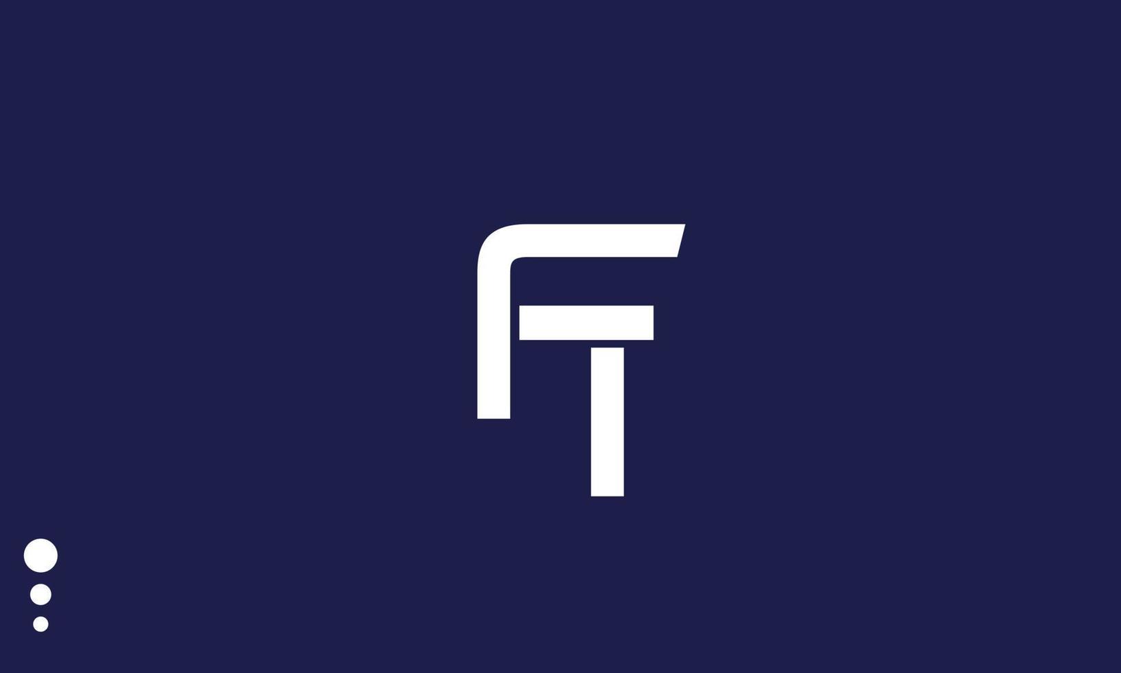 letras do alfabeto iniciais monograma logotipo ft, tf, f e t vetor