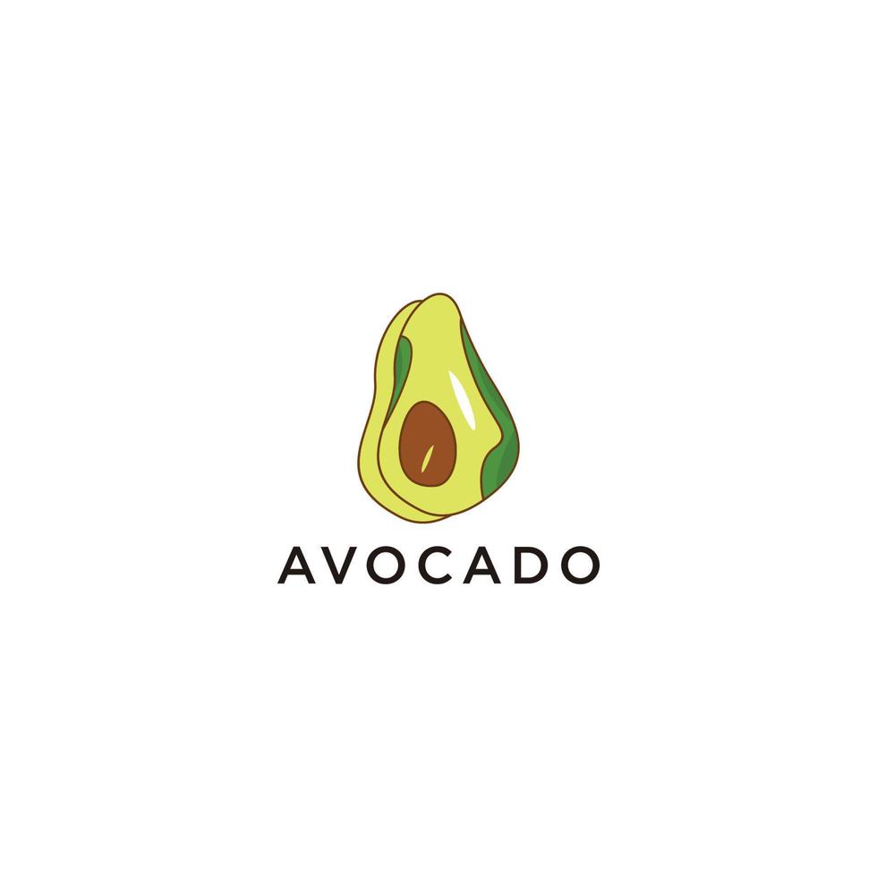vetor de ícone de design de logotipo de frutas de abacate