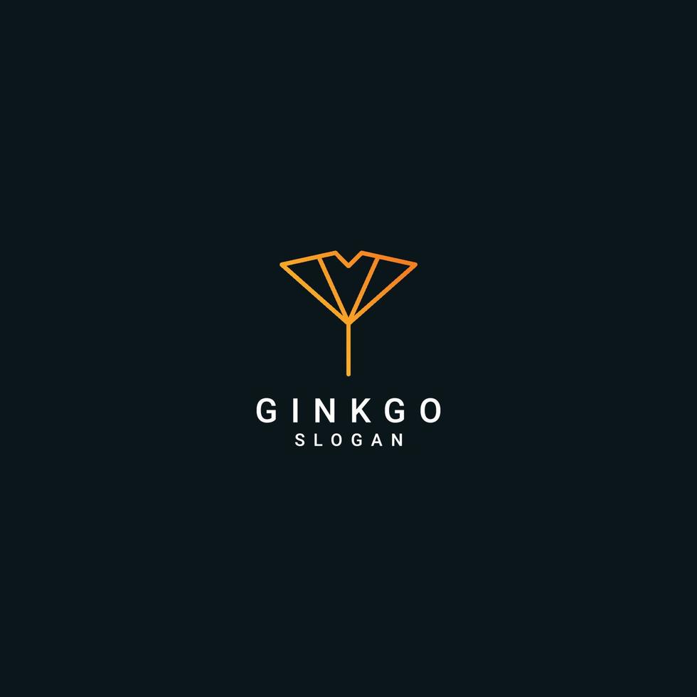 vetor de ícone de design de logotipo de ginkgo