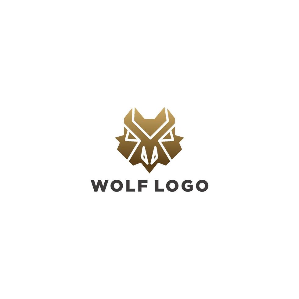 vetor de logotipo de ícone de cabeça de lobo