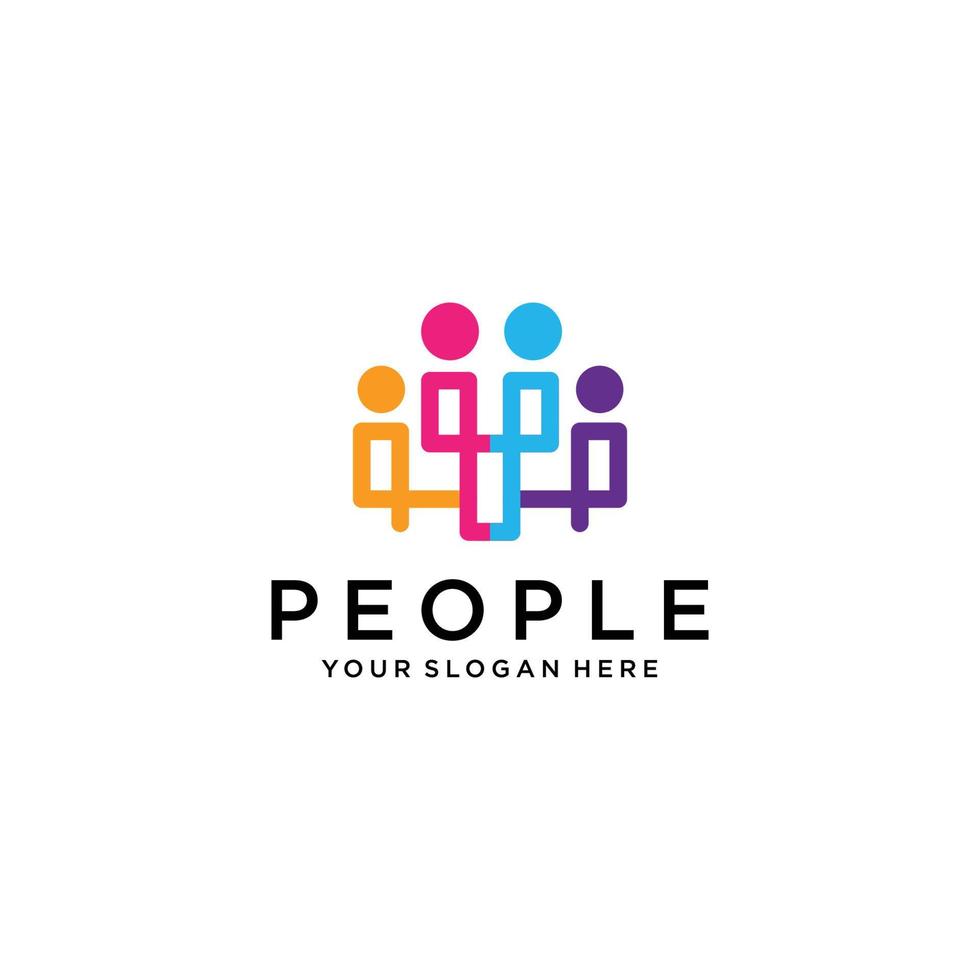 modelo de design de ícone de vetor de logotipo de pessoas