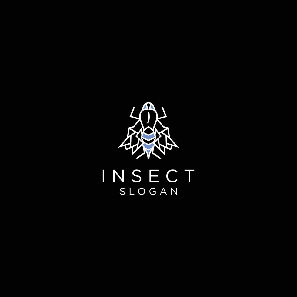logotipo do inseto isolado no fundo preto. ilustração vetorial vetor