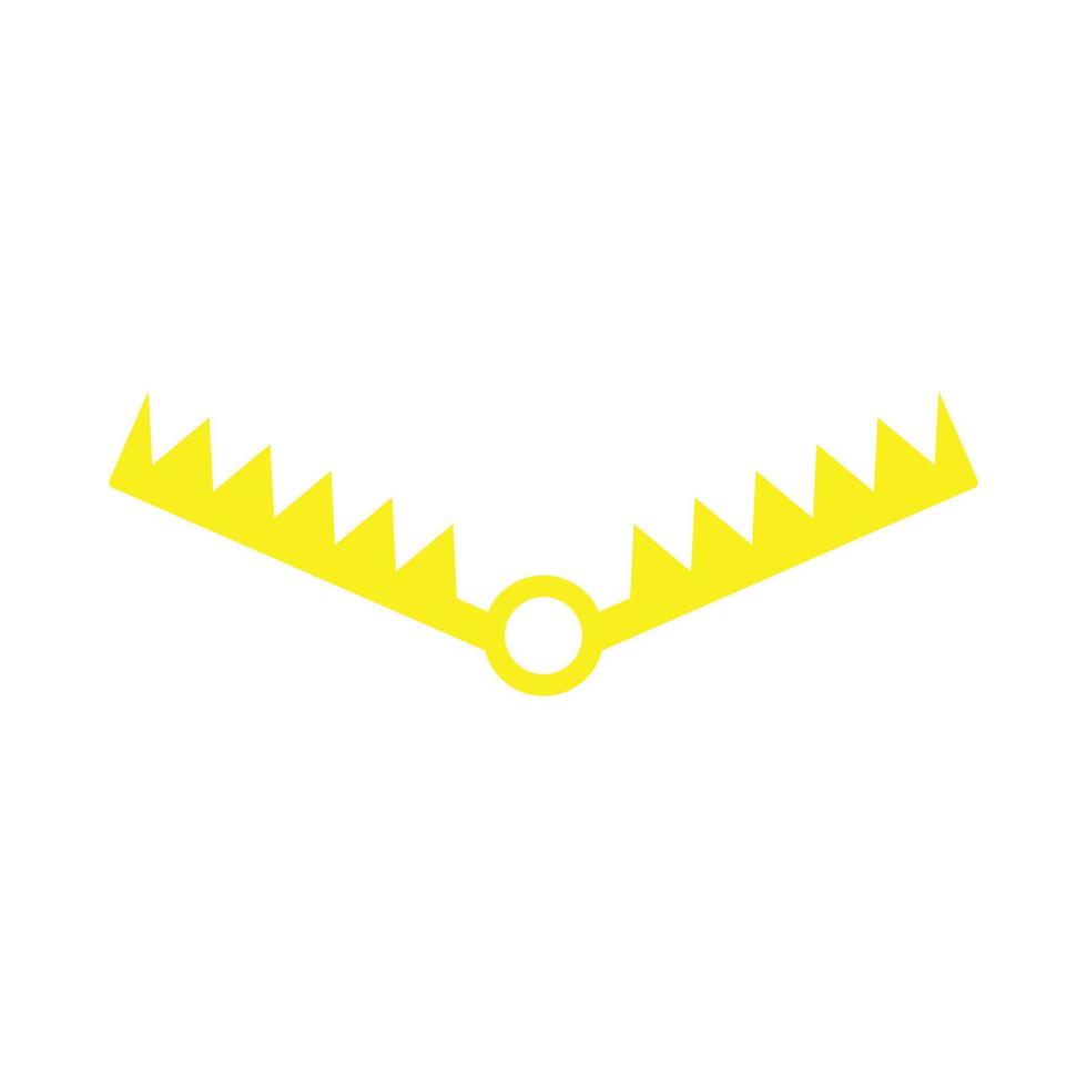eps10 vetor amarelo urso armadilha abstrata ícone de arte sólida isolado no fundo branco. símbolo de armadilha em um estilo moderno simples e moderno para o design do seu site, logotipo e aplicativo móvel