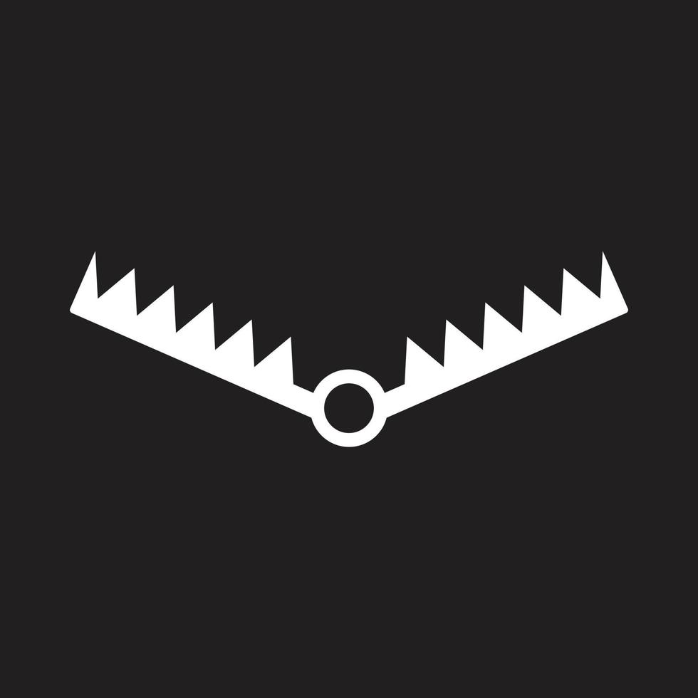 eps10 vetor branco urso armadilha abstrata ícone de arte sólida isolado no fundo preto. símbolo de armadilha em um estilo moderno simples e moderno para o design do seu site, logotipo e aplicativo móvel