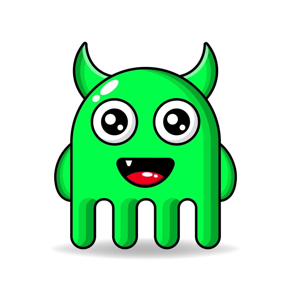 mascote de design de ilustração de monstro kawaii fofo vetor