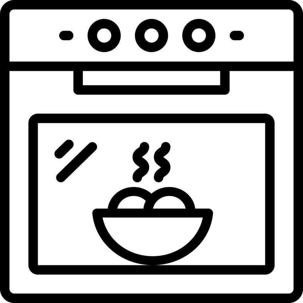 ícone de linha para forno vetor