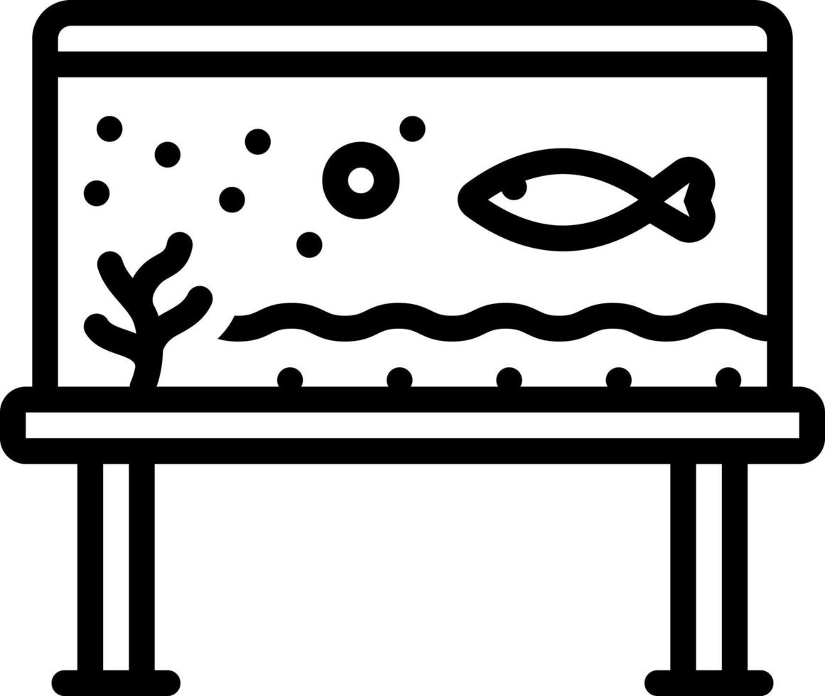 ícone de linha para peixes em aqarium vetor