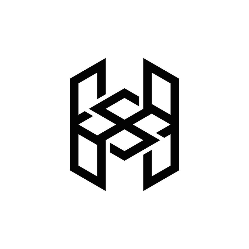 design de logotipo de monograma inicial abstrato h, ícone para negócios, modelo, simples, elegante vetor