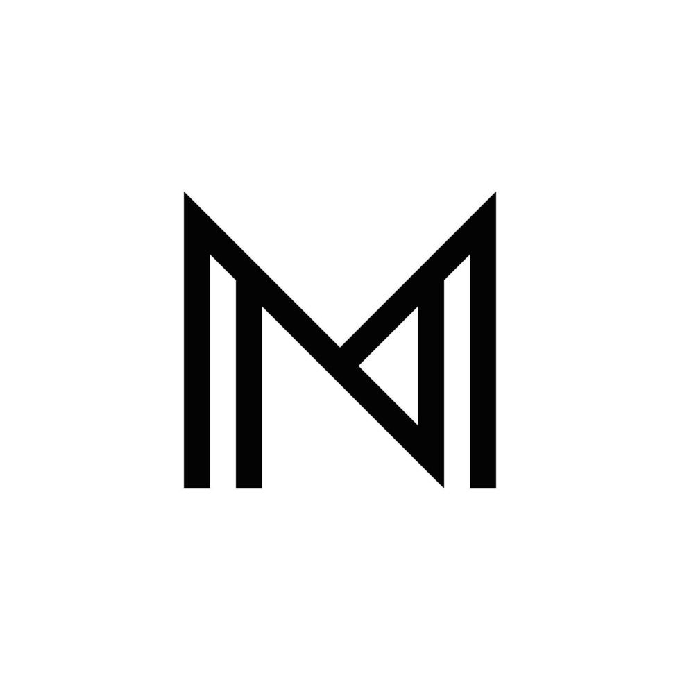 design de logotipo de monograma de iniciais mn abstrato, ícone para negócios, modelo, simples, elegante vetor