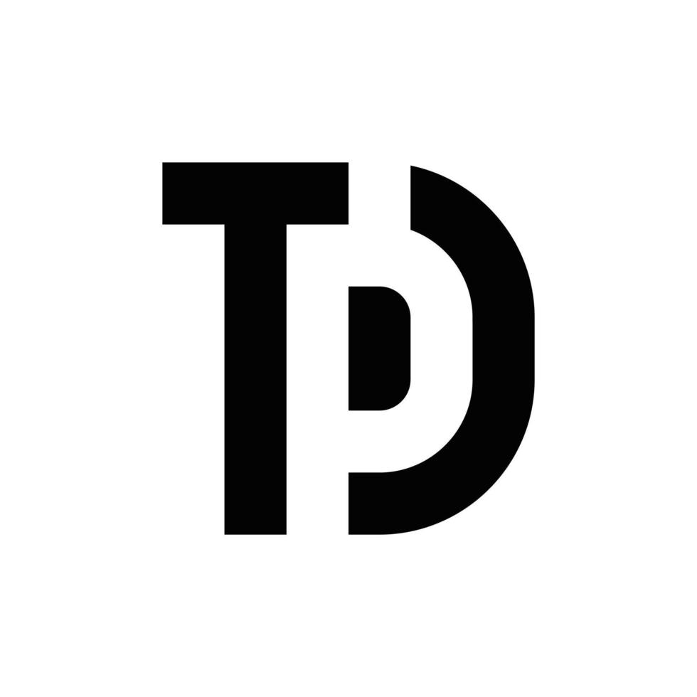 design de logotipo de monograma de iniciais tdp abstrato, ícone para negócios, modelo, simples, elegante vetor