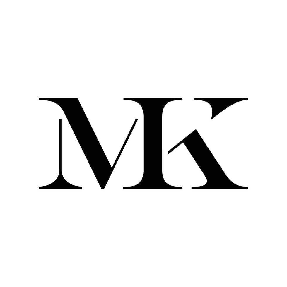 resumo mk mik iniciais, design de logotipo vetorial, monograma, ícone para negócios, modelo, simples, elegante vetor