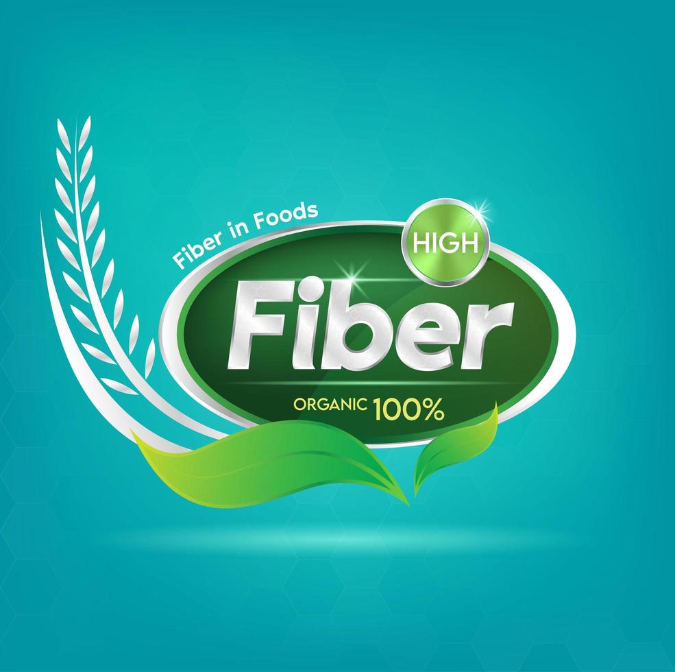 crachá conceito de fibra alimentar para saúde e bem-estar vetor