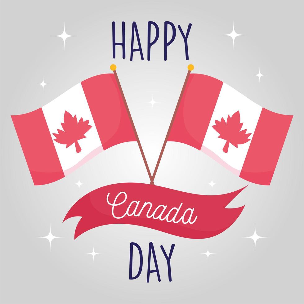 bandeiras canadenses do feliz dia do canadá desenho vetorial vetor