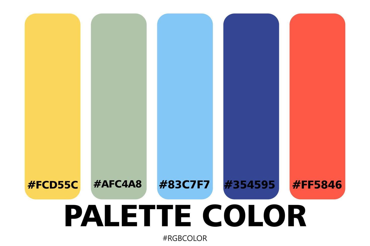 uma coleção de paletas de cores precisas com códigos, perfeitas para uso por ilustradores vetor