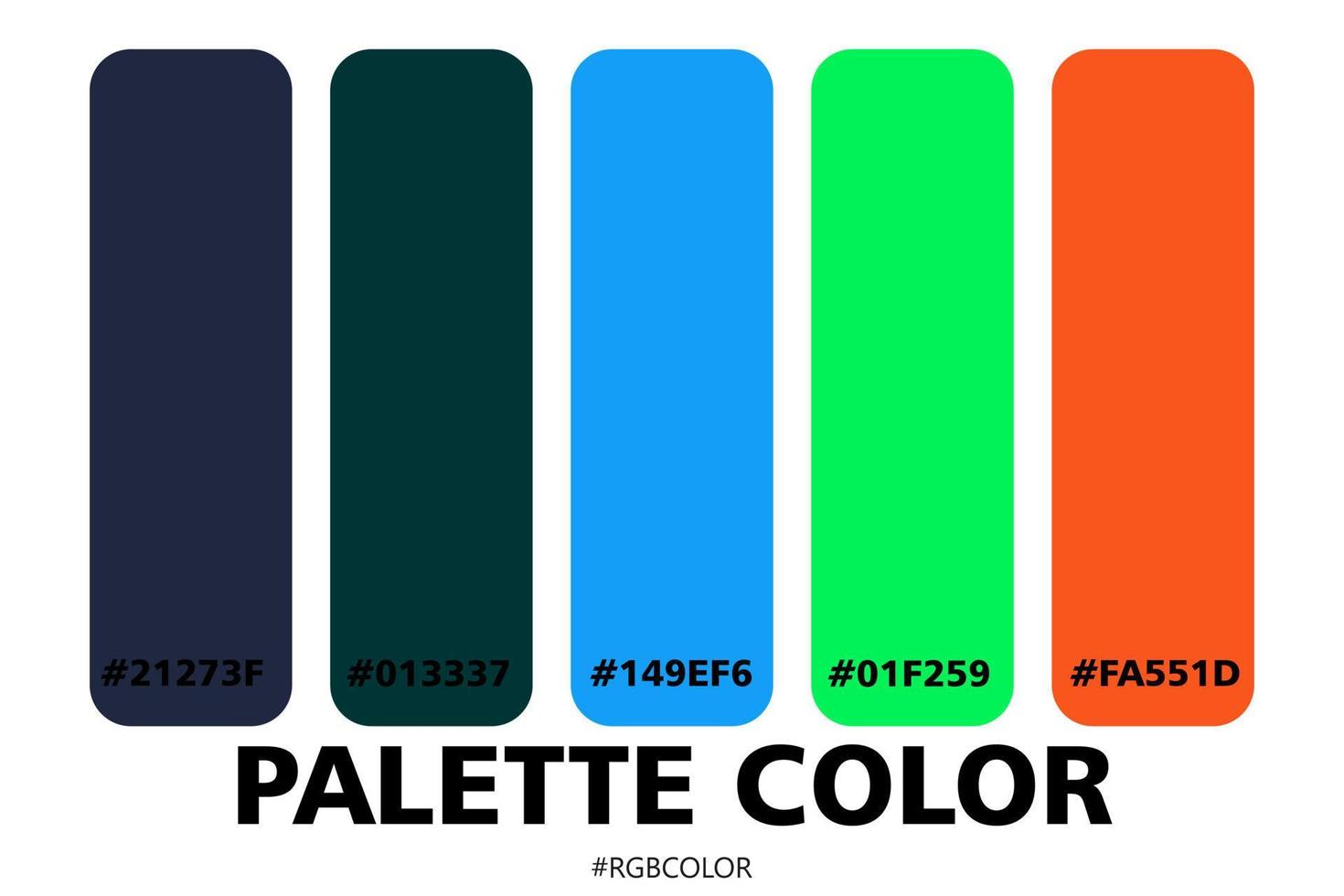 uma coleção de paletas de cores precisas com códigos, perfeitas para uso por ilustradores vetor