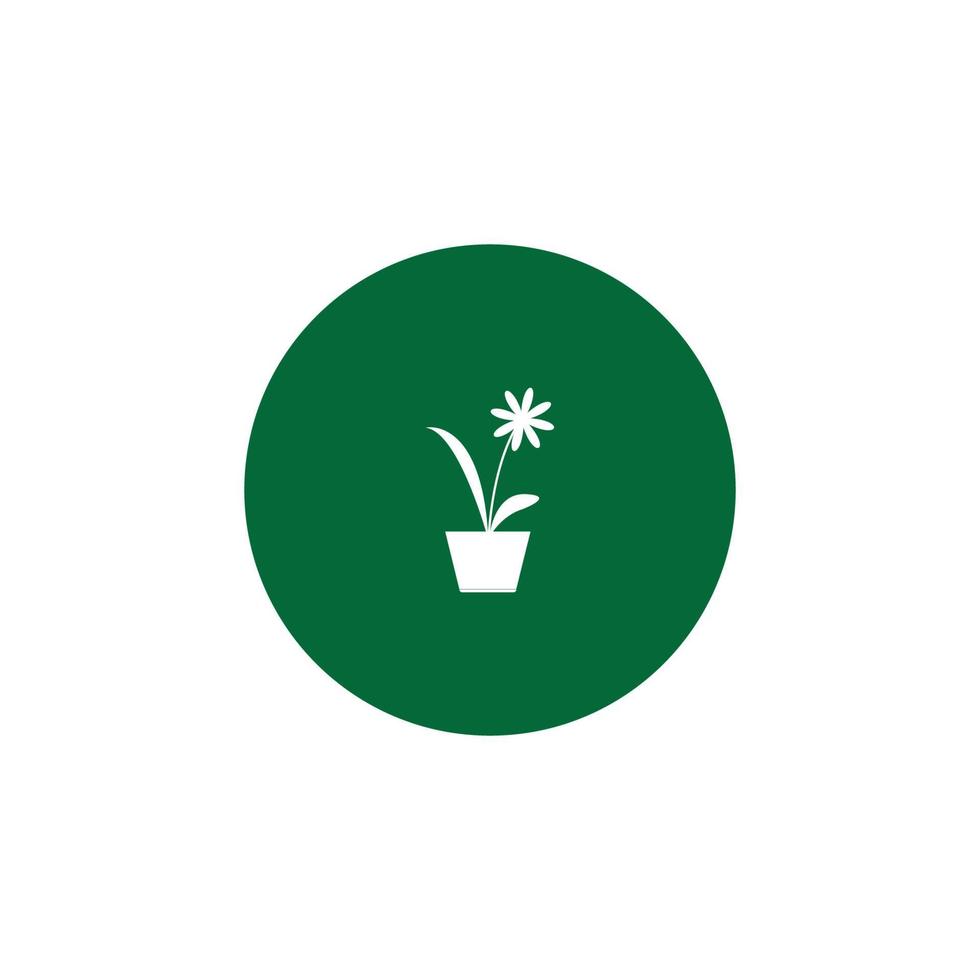 flor no logotipo do vaso vetor
