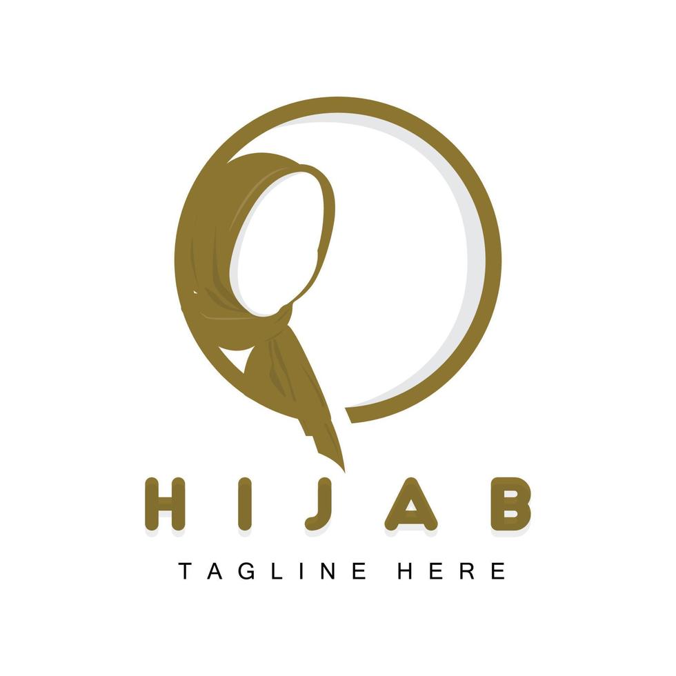 logotipo hijab, marca de vetor de produtos de moda, design boutique de hijab para mulheres muçulmanas