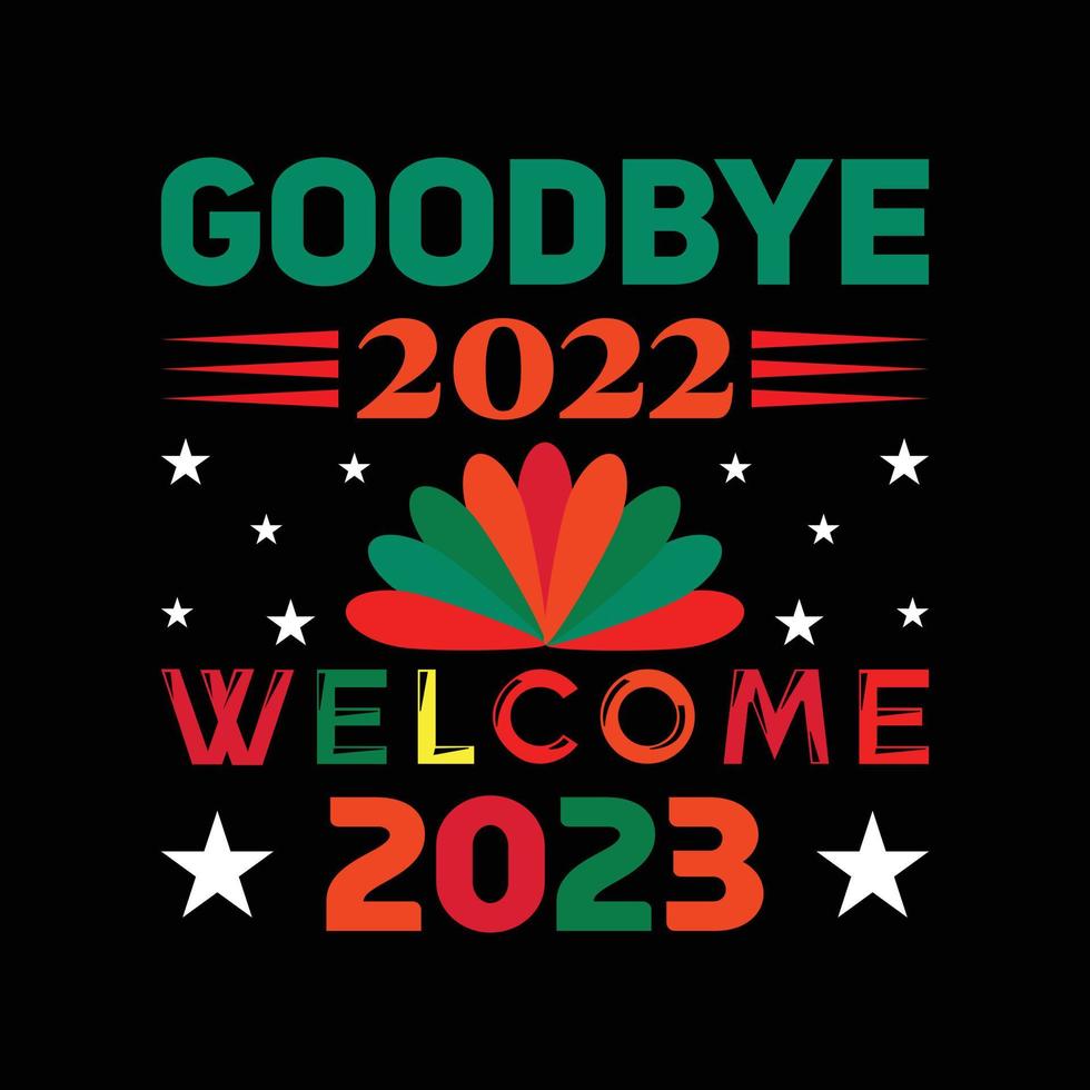 feliz ano novo design de camiseta 2023 vetor