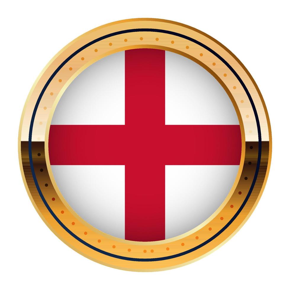 emblema da bandeira da inglaterra, modelo de medalha de ouro, bandeira da copa do mundo, terceiro ícone inferior vetor