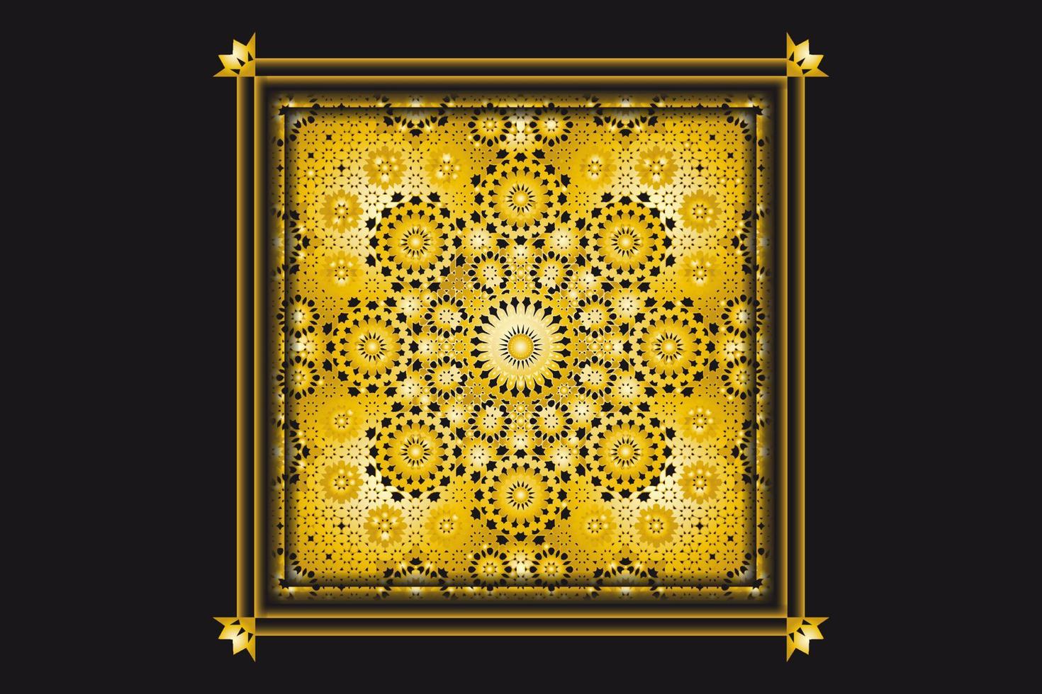 coleção de fundo padrão dourado arabesco, imagem vetorial de ornamento islâmico de fundo de luxo dourado vetor