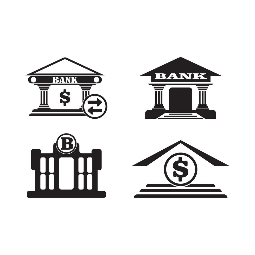 design de vetor de logotipo de ícone de banco
