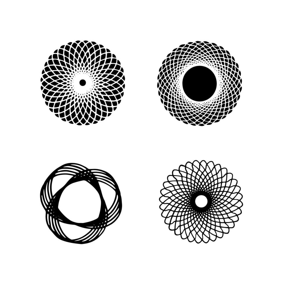 conjunto de diferentes formas lineares inspiradas no brutalismo, coleção de wireframes estranhos vetor de formas geométricas 3d, distorção e transformação da figura.