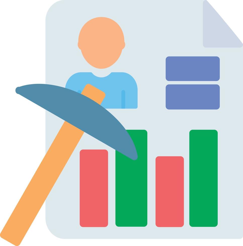 ícone plano de mineração de dados vetor