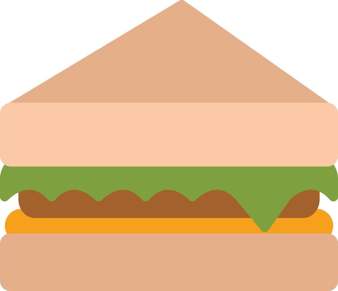ícone plano de sanduíche vetor