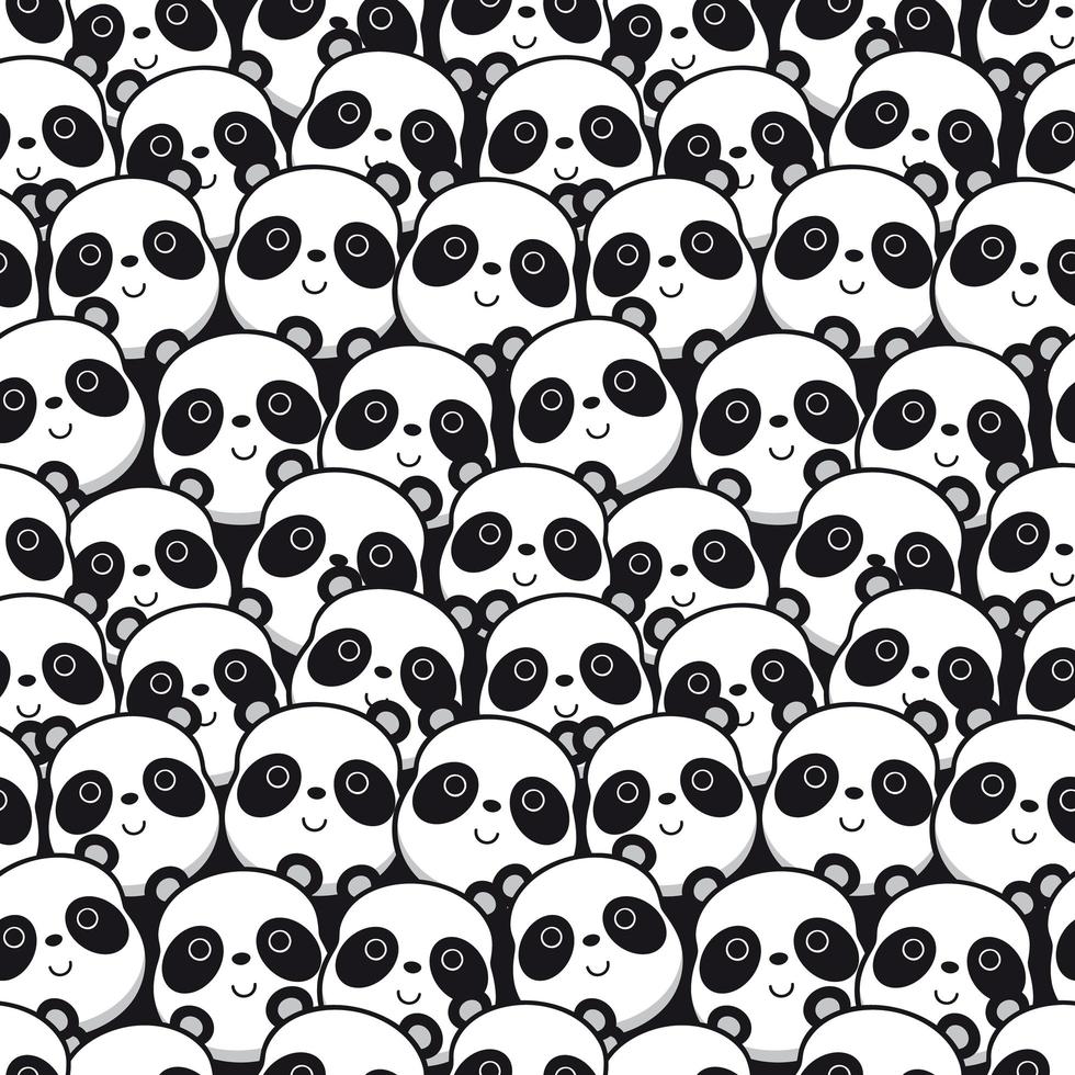 padrão de rosto de panda vetor