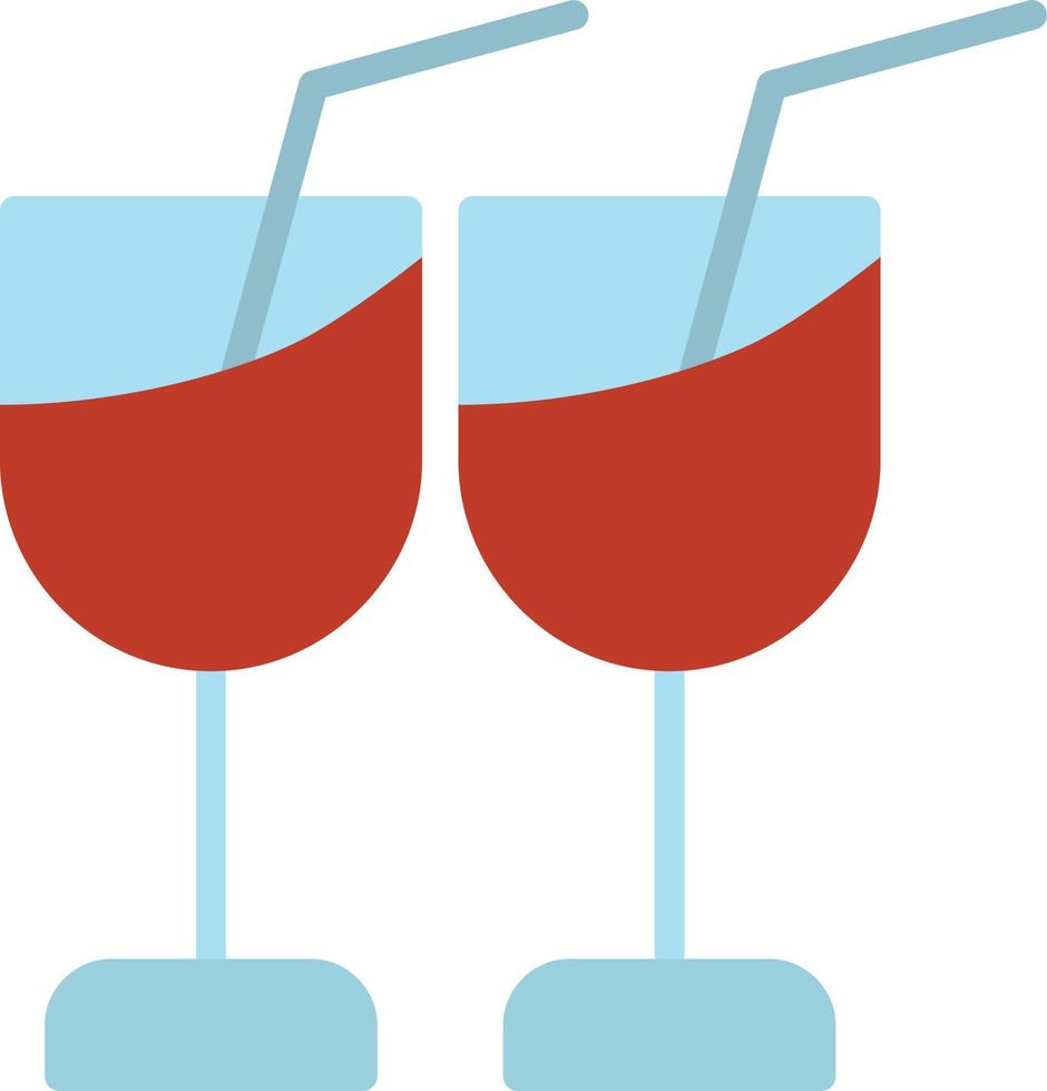 ícone plano de copo de vinho vetor