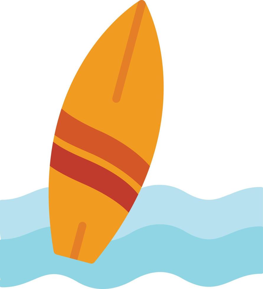 ícone plano de prancha de surf vetor