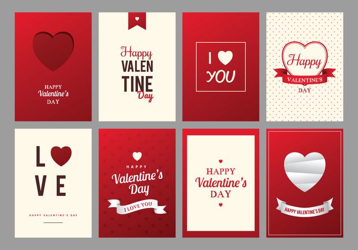 Cartão de Dia dos Namorados vermelho e creme feliz vetor